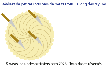 la galette des rois - réalisez des petits incisions sur la galette - leclubdespatissiers